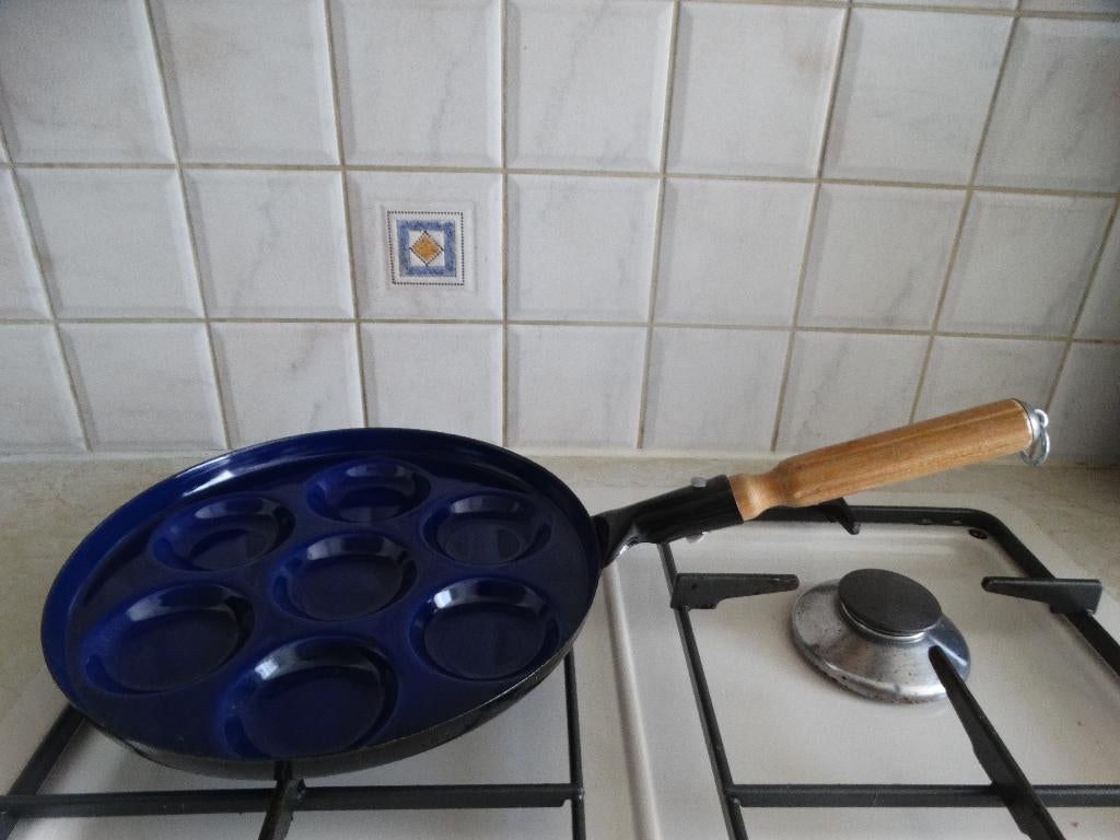 Poffertjespan Blini'span 25 cm vintage emaille, Ophalen of Verzenden