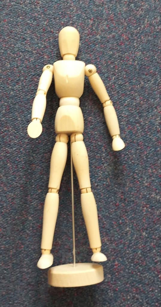 Houten tekenpop, Ophalen