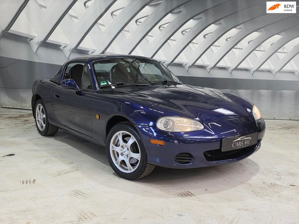 Mazda MX-5 1.6i Exclusive hard+soft, leer nette auto, Auto's, Mazda, Achterwielaandrijving, 4 cilinders, Cabriolet, Blauw