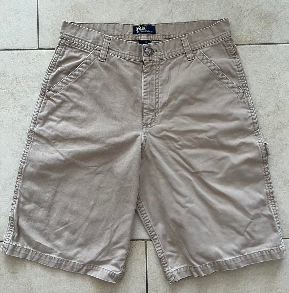 Ralph Lauren korte broek mt 14 164 170 short beige bermuda, Broek, Gebruikt, Ophalen of Verzenden, Jongen