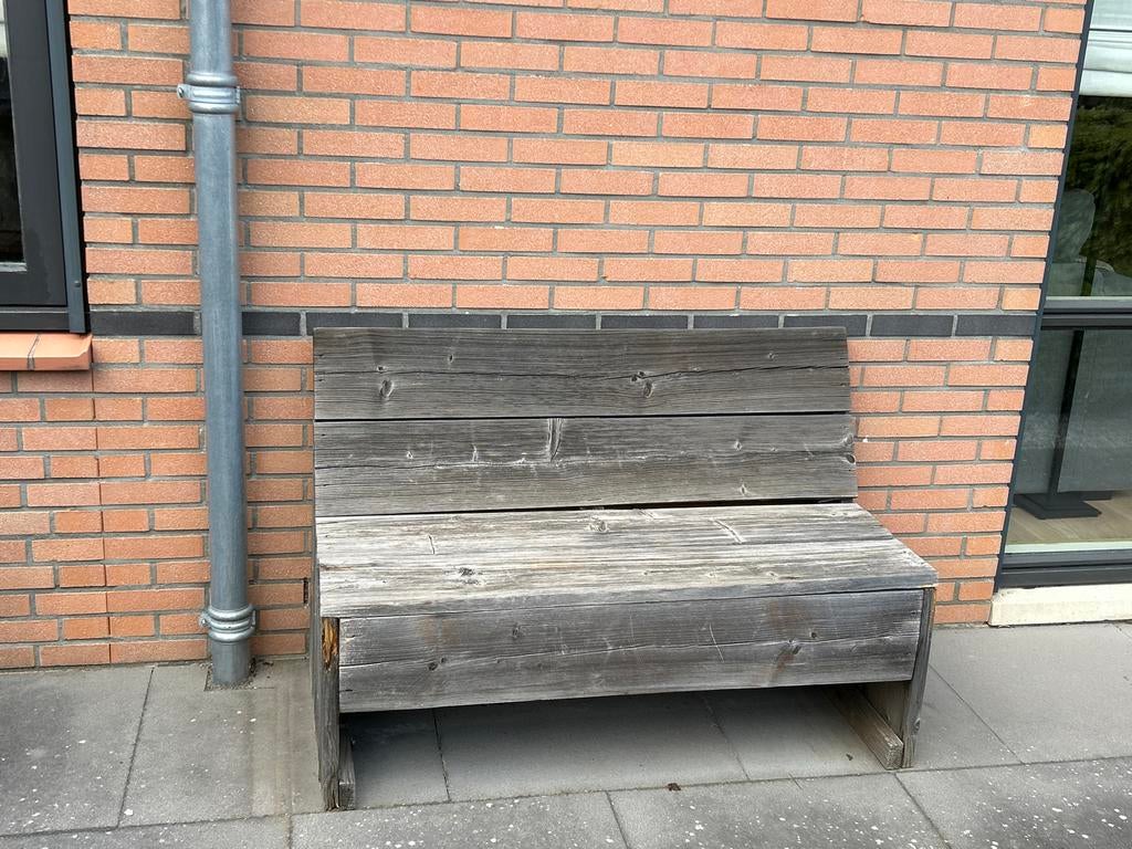 Robuuste steiger houten tuinbank - Gebruikt, Tuin en Terras, Tuinbanken, Ophalen, Gebruikt, Hout