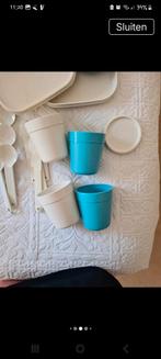Retro picknick set Tupperware, lichtgrijs, blauw, Ophalen of Verzenden, Huis en Inrichting