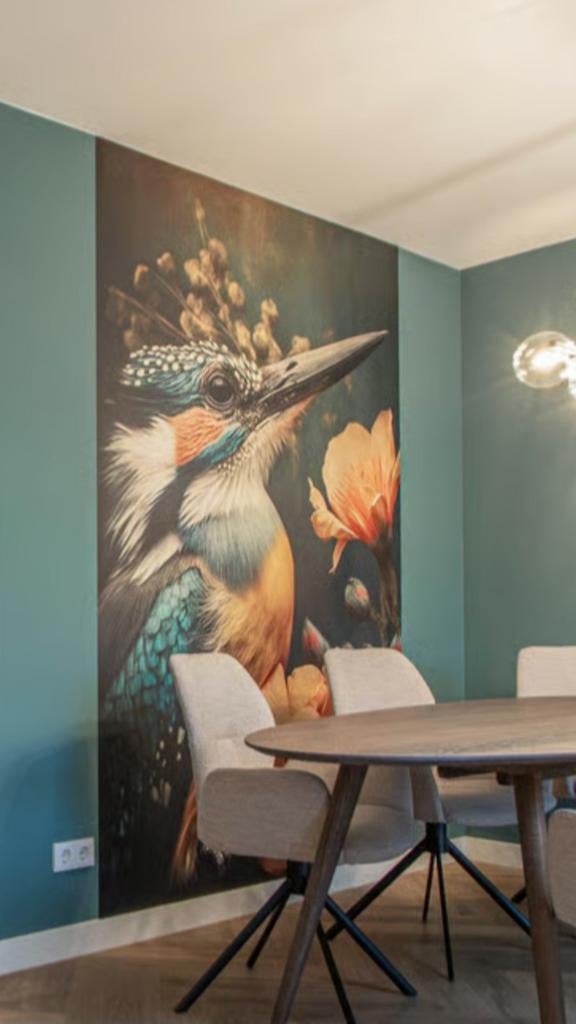 Prachtige IJsvogel wanddecoratie/muursticker, 235 cm, 160 cm, Meerkleurig, Decoratieobject