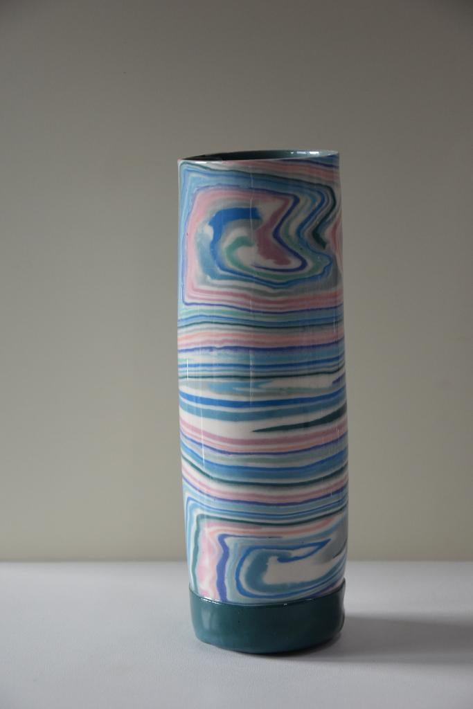 Unieke vaas Porcelain Agateware gesigneerd, Ophalen of Verzenden