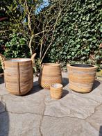4 Bamboe plantenmanden voor BINNEN, Ophalen, Rond, Overige materialen