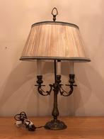 Antieke Franse lamp, bouilotte tafellamp messing voet, Ophalen of Verzenden