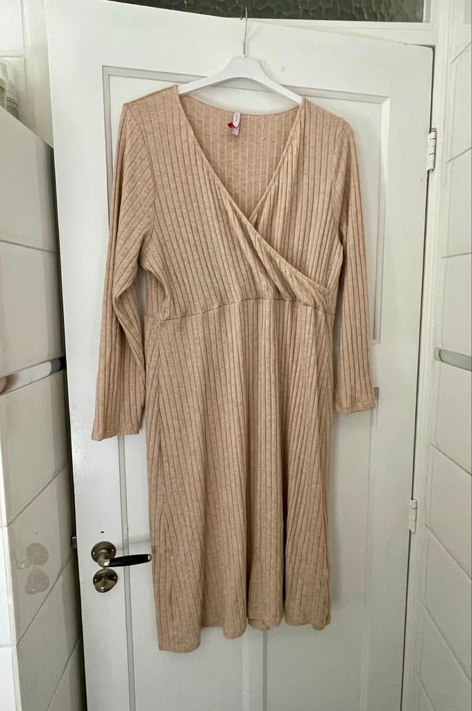 Ribgebreide jurk in maat XXL, Ophalen of Verzenden, Gedragen, Maat 46/48 (XL) of groter, Beige