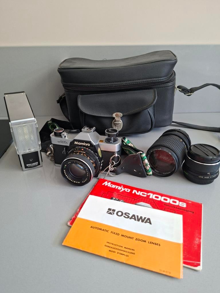 Mamiya NC1000S Camera met accessoires, Audio, Tv en Foto, Fotocamera's Analoog, Gebruikt, Spiegelreflex, Ophalen
