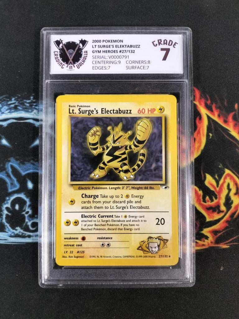 Lt. Surge's Electabuzz Pokémon kaart - Gym Heroes Grade 7, Ophalen of Verzenden