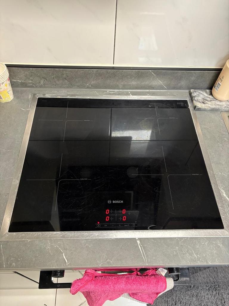 Bosch Inductie Kookplaat, Witgoed en Apparatuur, Ophalen, Gebruikt, 4 kookzones, Inbouw
