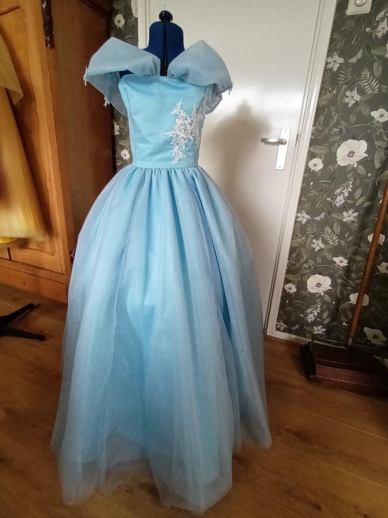 prinsessen jurk assepoester maat 146/152 nieuw, Ophalen of Verzenden, Nieuw, 146 t/m 152, Meisje