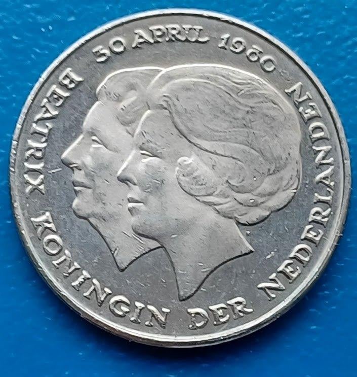 2 1/2 gulden 1980 - Dubbele Kop, Verzenden, Koningin Juliana, 1 gulden, Losse munt
