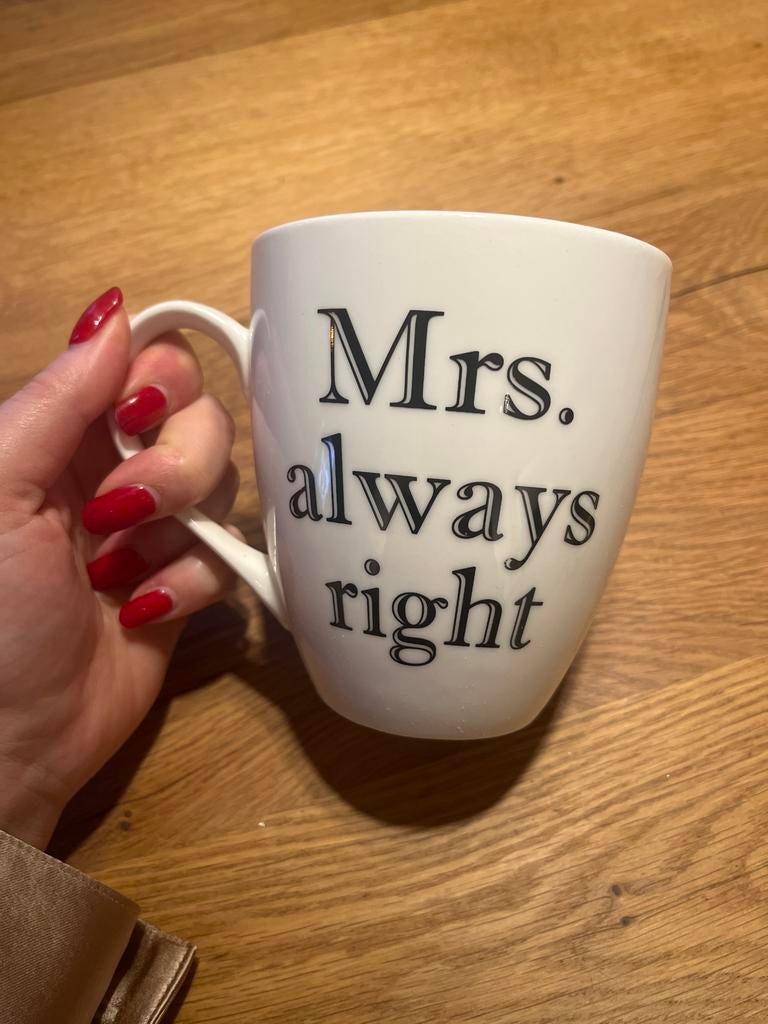 Mok "Mrs. always right", Huis en Inrichting, Ophalen of Verzenden, Gebruikt