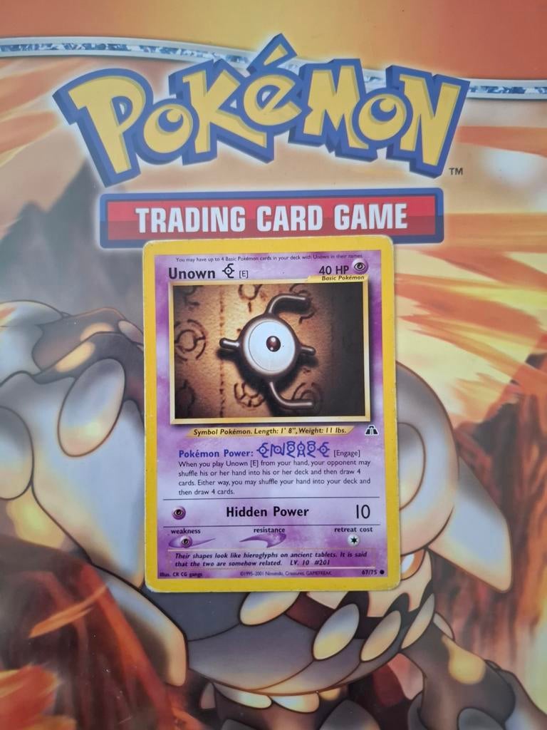 Unown E 67/75 Neo Discovery pokemon kaart, Ophalen of Verzenden, Gebruikt, Losse kaart