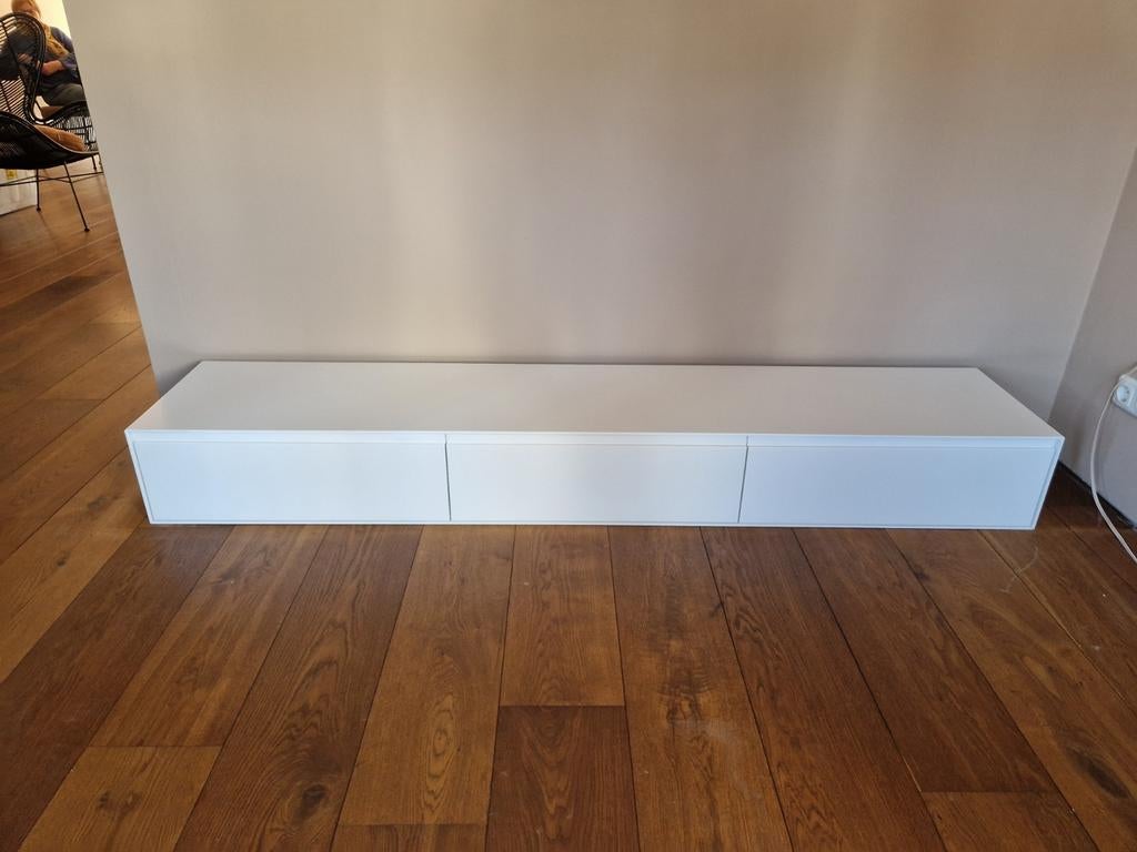 Modern wit tv-meubel zwevend, Overige materialen, Ophalen of Verzenden, Zo goed als nieuw, 200 cm of meer