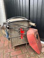 Oude lasapparaat met masker en kabels, Doe-het-zelf en Verbouw, Gereedschap | Lasapparaten, Ophalen of Verzenden, Gebruikt, 150 tot 250 ampère
