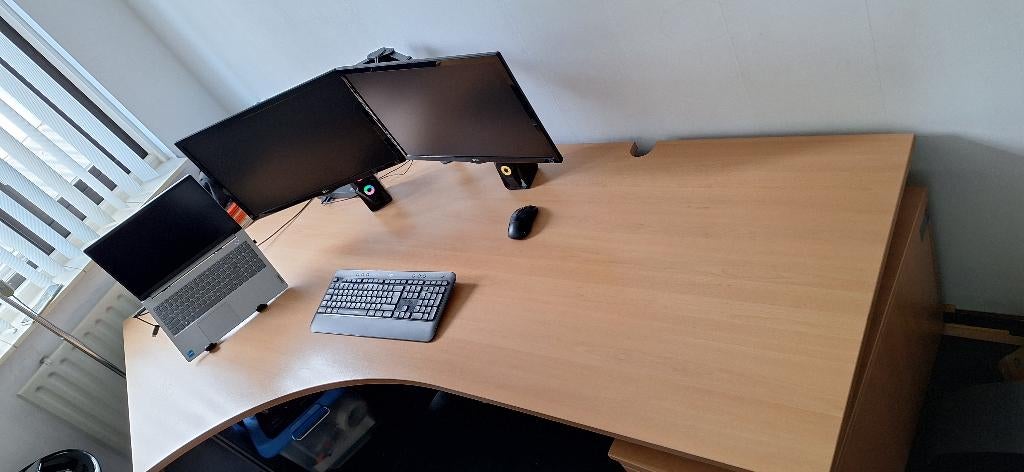 Groot bureau, Huis en Inrichting, Bureaus, Ophalen, Gebruikt, Hout, 180 cm