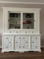 Vitrinekast/ buffet kast wit teak hout, Met plank(en), 200 cm of meer, 150 tot 200 cm, Teakhout