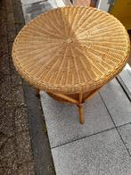 ROTAN TAFELTJE, Huis en Inrichting, Tafels | Bijzettafels, Overige materialen, Minder dan 55 cm, Rond, Zo goed als nieuw