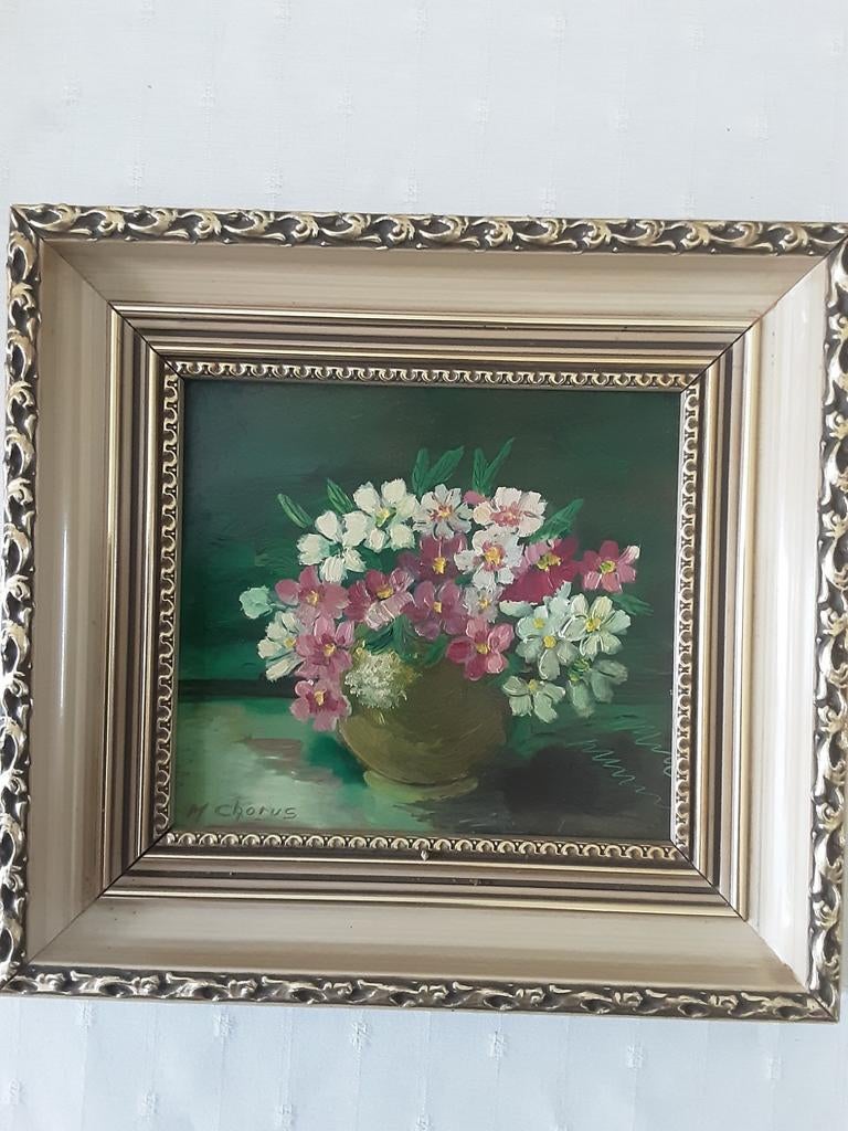 Jaren 70 Schilderij Margriet Chorus - Bloemen in vaas, Antiek en Kunst, Kunst | Schilderijen | Klassiek, Ophalen