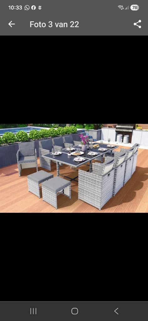 Tuinset 12 pers. Nu af te halen 150 euro!!!, Ophalen, Gebruikt