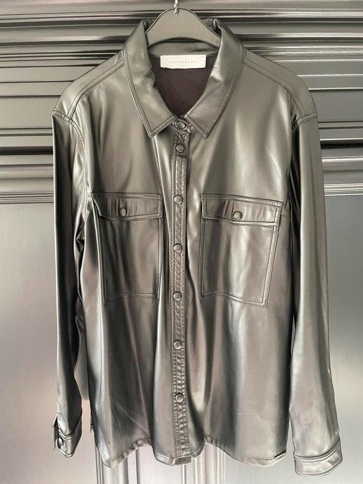 Kek Rini & Pelle PU leather blouse/jasje 44, Kleding | Dames, Blouses en Tunieken, Zo goed als nieuw, Maat 42/44 (L), Zwart, Verzenden