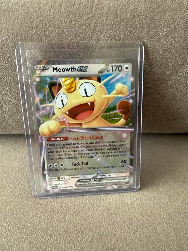 Pokémon Kaart Meowth EX 062/088 - PORIN, Ophalen, Zo goed als nieuw, Losse kaart