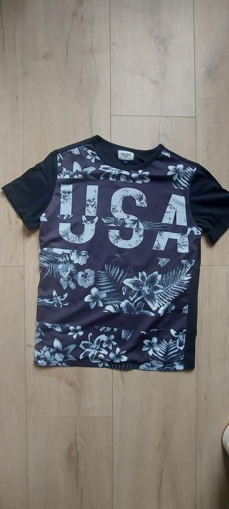 Unlocked T-shirt USA bloemenprint maat S, Kleding | Heren, Unlocked, Zwart, Ophalen of Verzenden, Zo goed als nieuw