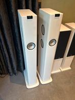 KEF LS60 Draadloze Vloerstaande Luidsprekers - Wit, Zo goed als nieuw, 120 watt of meer, Front, Rear of Stereo speakers, Ophalen