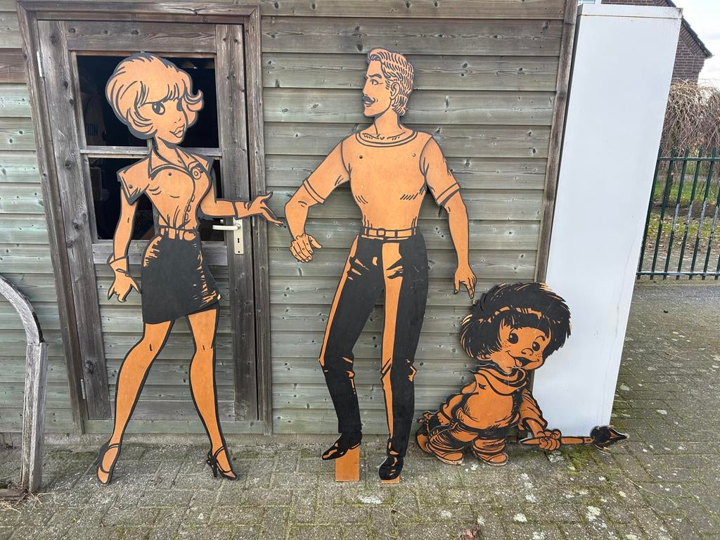 Decoratieve houten figuren: Man, vrouw en kind, Verzamelen, Beelden en Beeldjes, Ophalen of Verzenden, Gebruikt