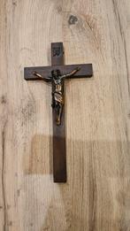 Antiek Jezus aan het kruis - 25x12.5cm, Ophalen of Verzenden