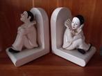 Vintage Porseleinen boekensteunen Peirrot merk GOUT, Ophalen of Verzenden, Zo goed als nieuw, Dier