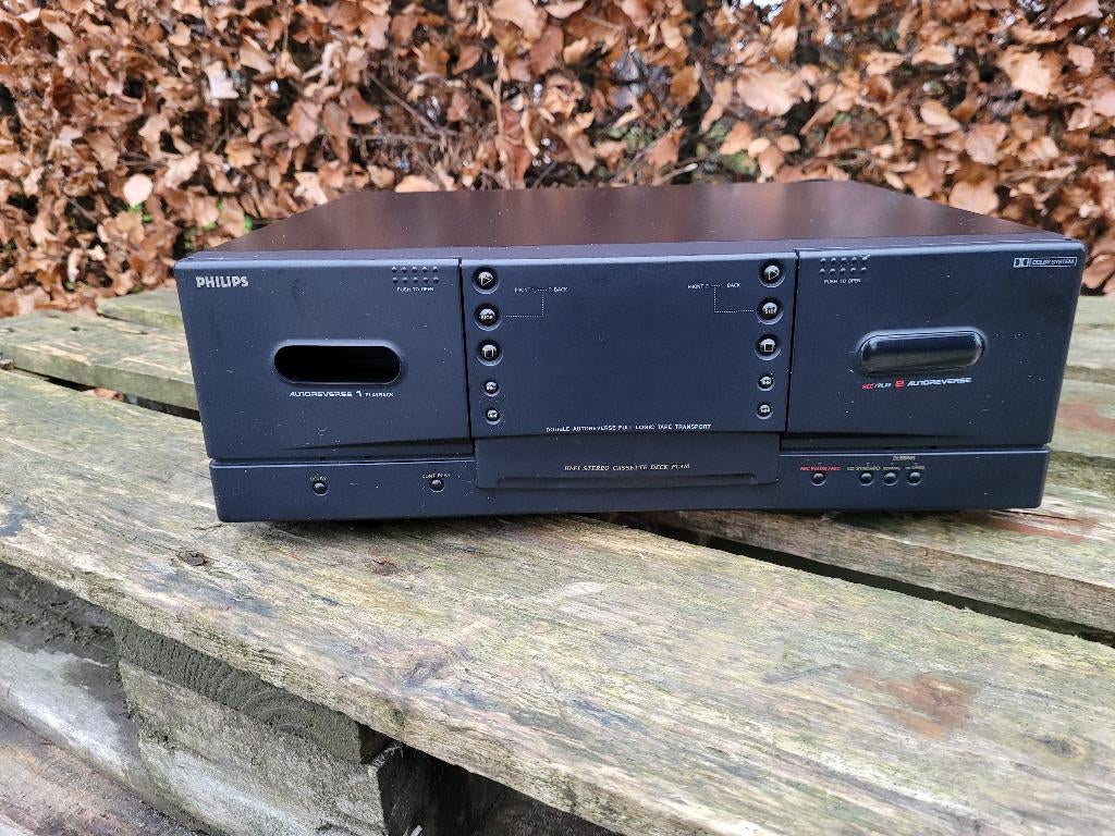 vintage hifi dubbele cassettedeck philips fc410, Ophalen of Verzenden, Dubbel, Philips, Auto-reverse