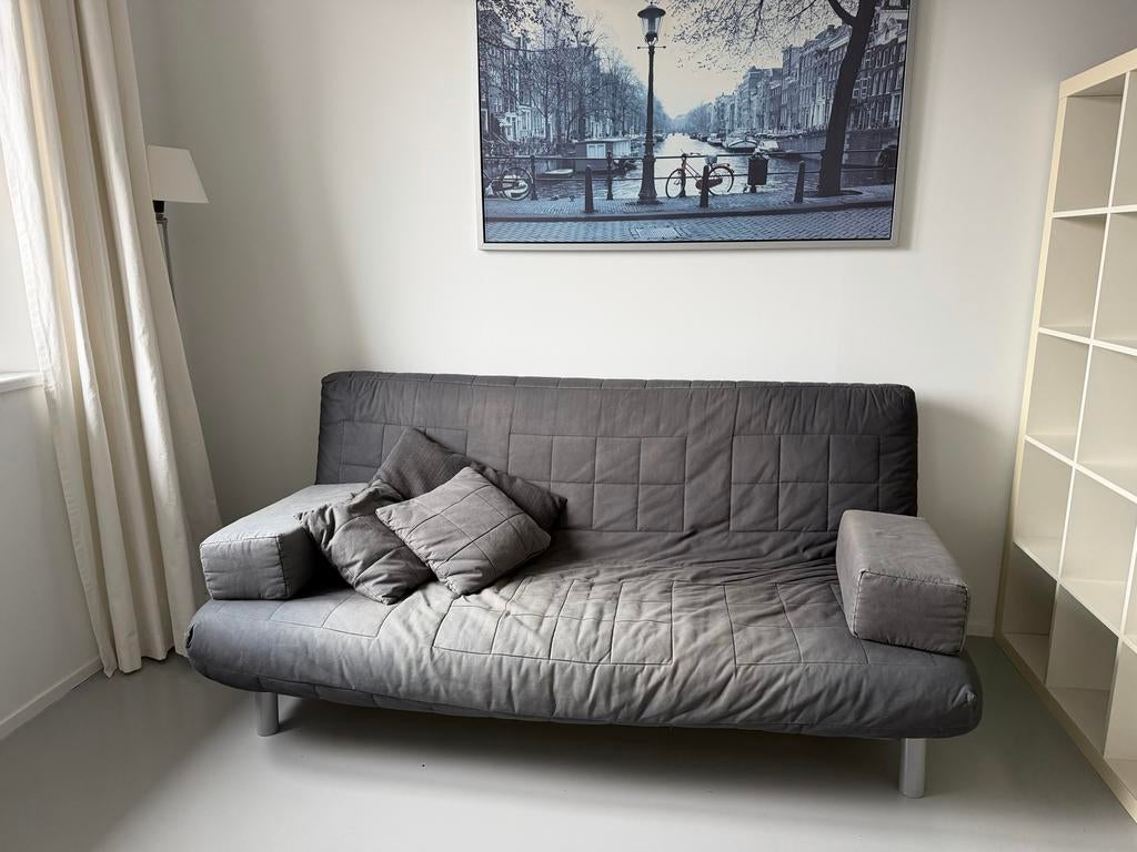 IKEA Slaapbank fautteuil Beddinge  - Grijs, Gebruikt, Tweepersoons, Ophalen of Verzenden, Overige maten