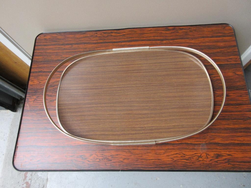 Vintage jaren 60 dienblad, Ophalen of Verzenden, Gebruikt, Rechthoekig, Hout