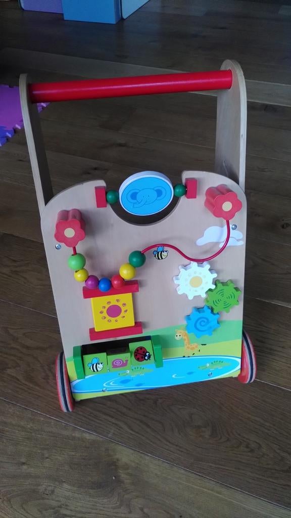 Houten loopwagen, Ophalen, Gebruikt, Overige typen, Met wieltjes