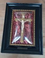 Groot antiek kruisbeeld schilderij Jezus, Ophalen of Verzenden