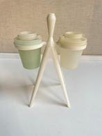 Vintage Tupperware Atomic Peper en Zoutstel, Gebruikt, Tupperware, Overige typen, Ophalen of Verzenden
