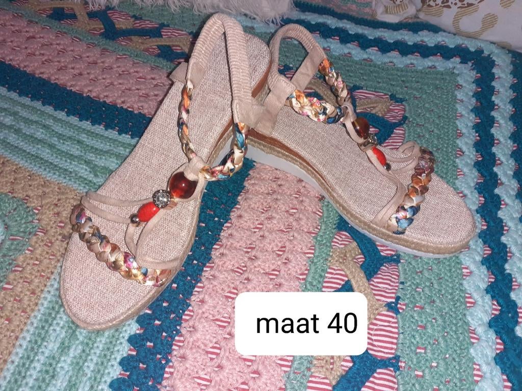 Nieuwe Boho Sandalen Maat 40, Beige, Nieuw, Onbekend, Sandalen of Muiltjes