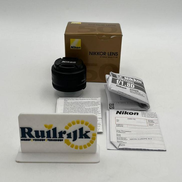 Nikon 50mm 1:1.8 D cameralens - Nieuwstaat compleet, Audio, Tv en Foto, Fotografie | Lenzen en Objectieven, Zo goed als nieuw