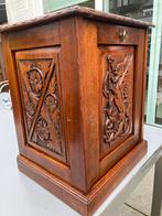 Houten kolenkit met houtsnijwerk, Antiek en Kunst, Ophalen