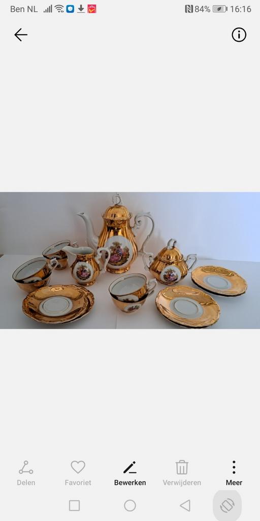 Gold plated mokkaserviesje. BAVARIA WIESAU MAYER, Ophalen of Verzenden