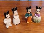 4X Vintage Mickey & Minnie Mouse porselein, Disney, Beeldje of Figuurtje, Ophalen of Verzenden, Zo goed als nieuw