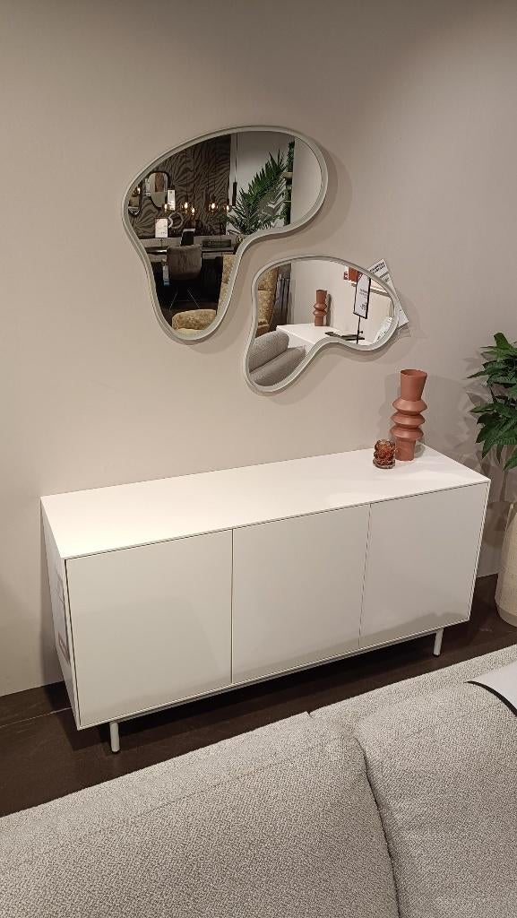 SHOWMODEL MOIANO DRESSOIR WIT, Met deur(en), 100 tot 150 cm, Zo goed als nieuw, Modern