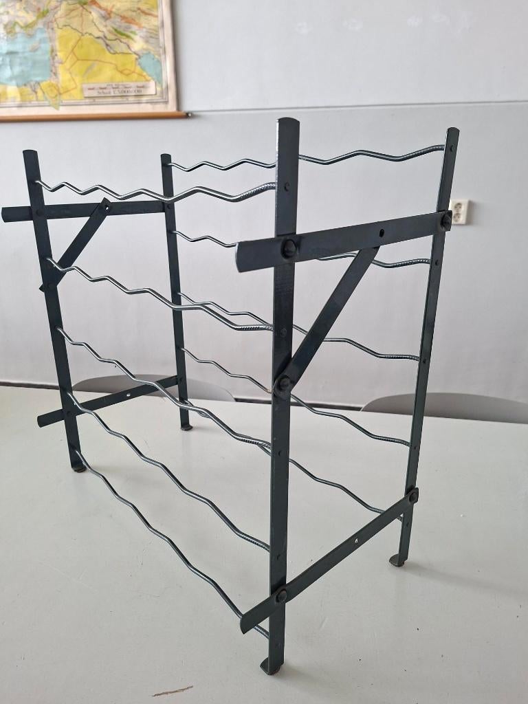 vintage groen Rigidex wijnrek industrieel design retro, Huis en Inrichting, Woonaccessoires | Wijnrekken, Gebruikt, Ophalen of Verzenden