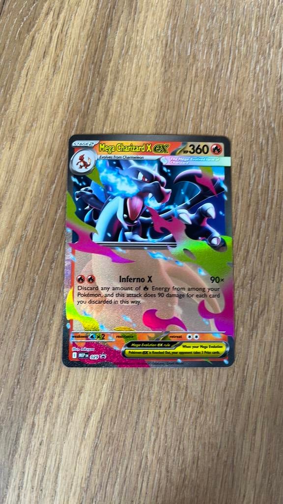 Mega charizard X EX 0,20€ voor het beschermpakje, Ophalen of Verzenden, Zo goed als nieuw, Losse kaart