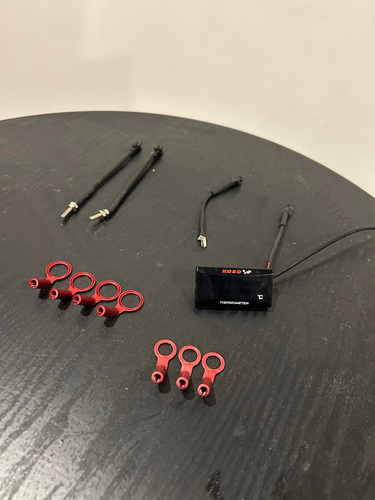 Koso temperatuursensor met verbindingskabels en meter, Motoren, Ophalen of Verzenden, Nieuw
