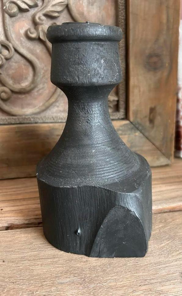 Stoere houten kandelaar, Ophalen of Verzenden