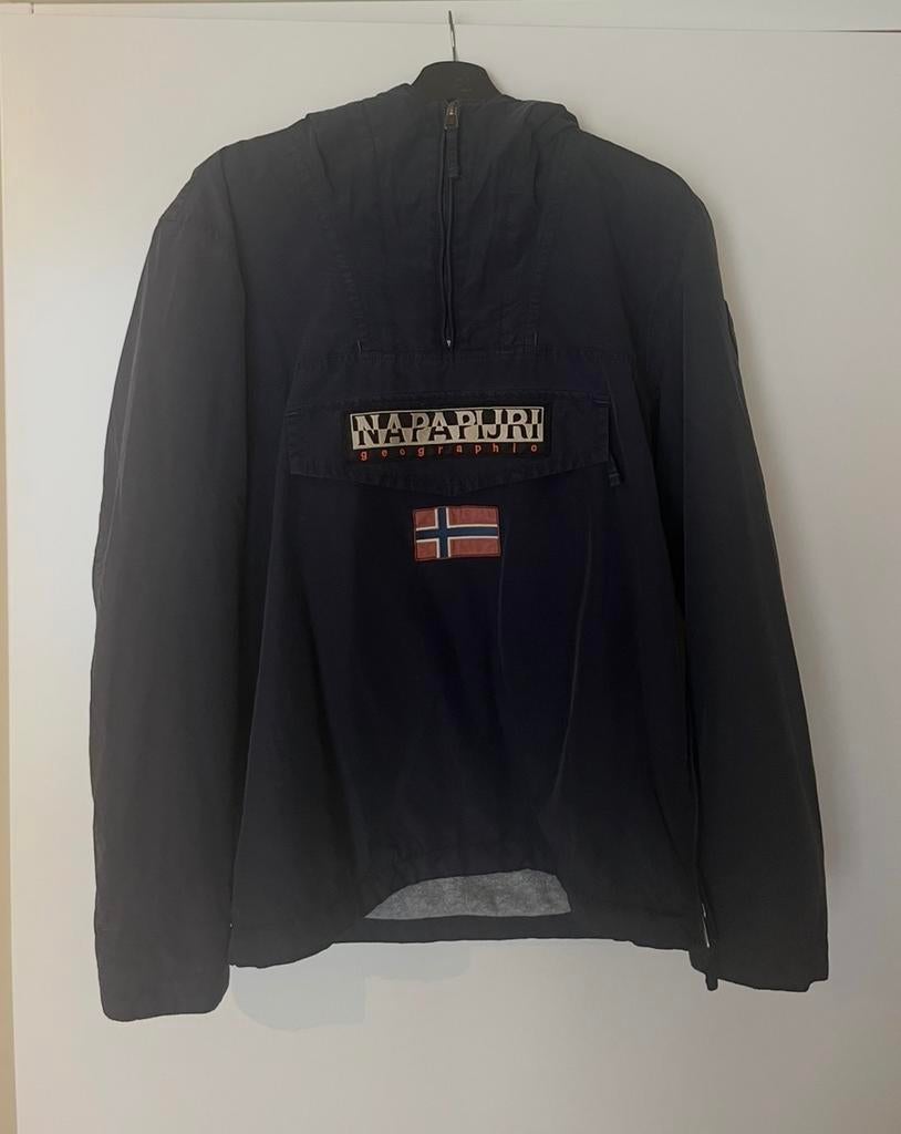 Napapijri Geographic Anorak Jas - Maat M blauw, Kleding | Heren, Jassen | Winter, Ophalen of Verzenden, Zo goed als nieuw, Maat 48/50 (M)
