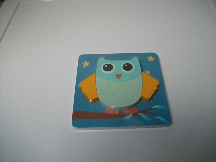 Inlegpuzzel Uil 4 delig (nieuw), Kinderen en Baby's, Speelgoed | Houten speelgoed, Nieuw, Ophalen of Verzenden